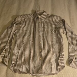 Mastai Ferretti Men's Dress Shirt Made in Italy Striped 100% Cotton 15¾ / 40